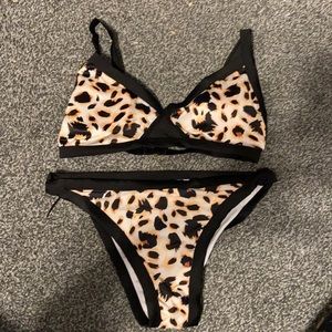 Cheetah print high waisted bikini
